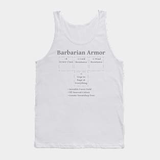 Barbarian Armor: Role Playing DND 5e Pathfinder RPG Tabletop RNG Tank Top